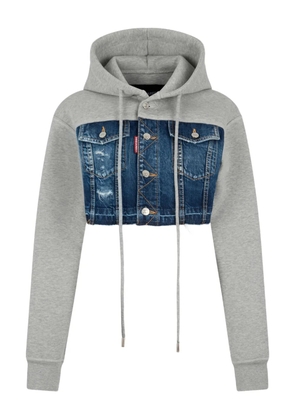 DSQUARED2 long-sleeve ripped hoodie - Grey