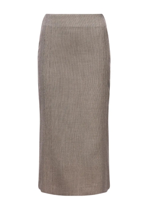 MM6 Maison Margiela rear-slit midi skirt - Brown