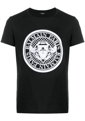 Balmain flocked coin T-shirt - Black