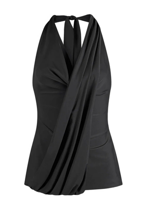 Manière De Voir draped halterneck top - Black