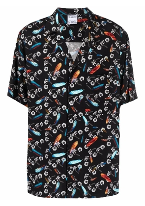 COUNTY OF MILAN floral-print short-sleeve shirt - Black