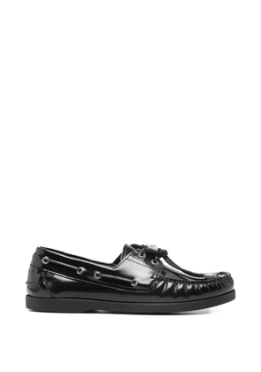 Toga Virilis embellished leather boat shoes - Black