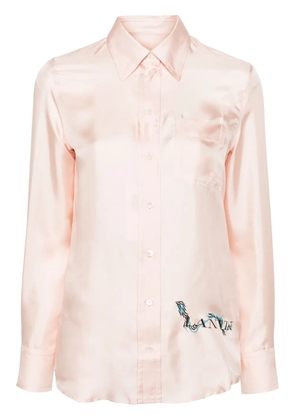 Lanvin logo-print silk shirt - Pink