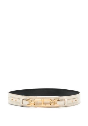 TOM FORD crocodile-embossed chain-link belt - Neutrals