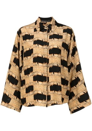 Lenny Niemeyer trompe l'oeil-print silk shirt - Yellow