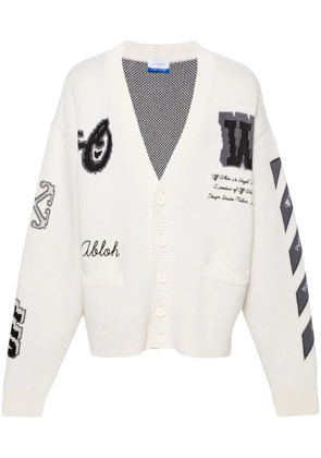 Off-White Varsity ribbed V-neck cardigan - Neutrals