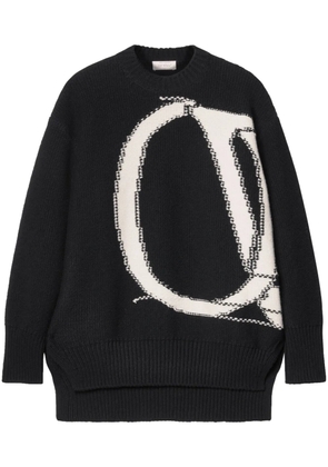 Off-White Ow Maxi logo-intarsia jumper - Black