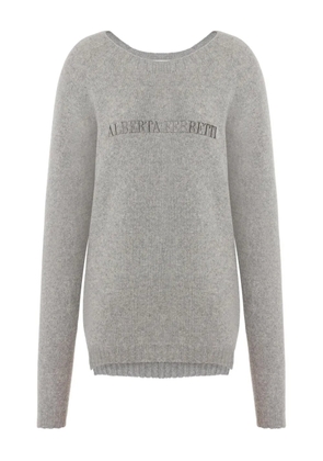 Alberta Ferretti logo-embroidered sweater - Grey