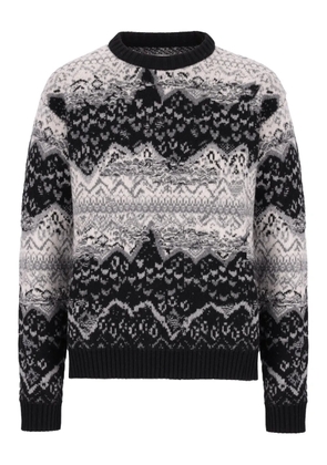 Laneus fairisle-pattern crew-neck sweater - Black