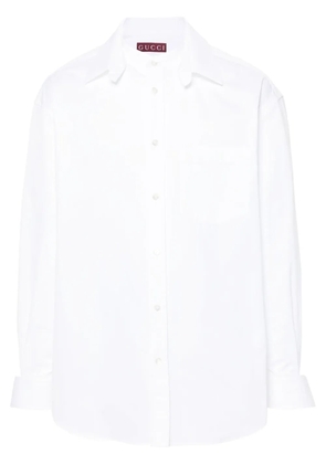 Gucci logo-embossed cotton shirt - White