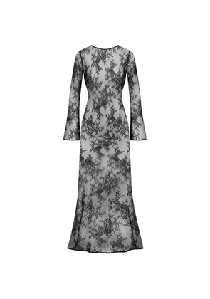 Maison Close lace open-back maxi dress - Black