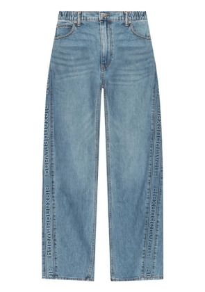 Alexander Wang logo-embossed boyfriend jeans - Blue