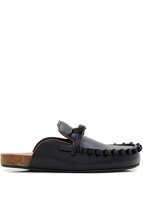 JW Anderson bow tie leather mules - Black