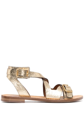 Zadig&Voltaire Cecilia Caprese crinkled-finish sandals - Gold