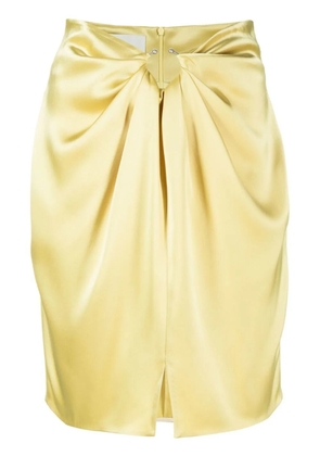 Nanushka draped satin mini skirt - Yellow