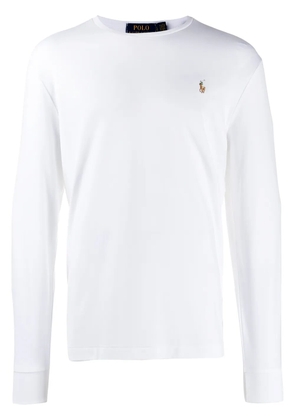 Polo Ralph Lauren logo-embroidered long-sleeve T-shirt - White