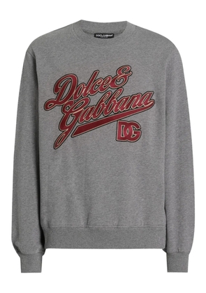 Dolce & Gabbana logo-embroidered sweatshirt - Grey