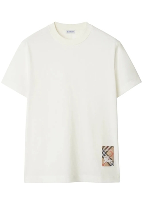 Burberry check-patch cotton T-shirt - White