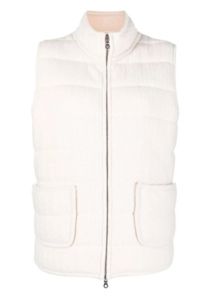 arch4 textured-knit padded gilet jacket - Neutrals