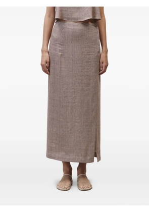 Alysi striped side-split skirt - Red