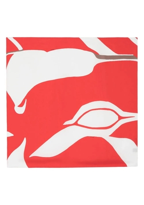 Kiton abstract print scarf - Red