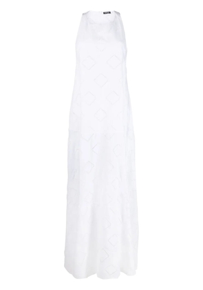 Kiton perforated-detailed maxi dress - White