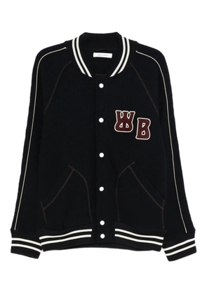 Wales Bonner patch-detailing embroidered coat - Blue