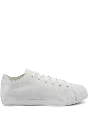 Y-3 suede leather lace-up sneakers - White