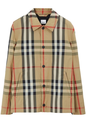 Burberry check-pattern shirt jacket - Neutrals
