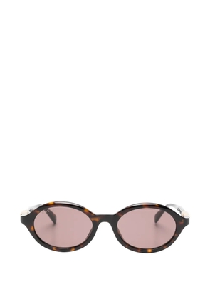 Gucci Eyewear logo oval-frame sunglasses - Brown