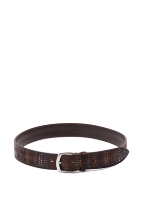 Orciani embroidered leather belt - Brown