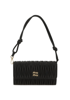 Miu Miu logo-plaque shoulder bag - Black