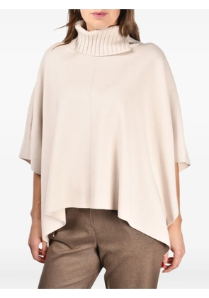 Gran Sasso roll-neck poncho - Neutrals