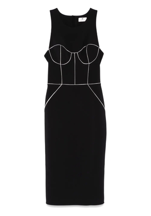 Elisabetta Franchi contrasting-piping midi dress - Neutrals