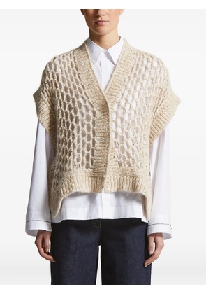 Peserico maxi-mesh sequin cardigan - Neutrals