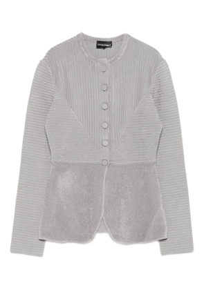 Emporio Armani buttoned textured jacket - Grey
