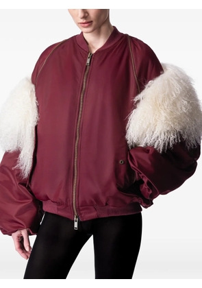 ARTICLE TEN shearling-panel bomber jacket - Red