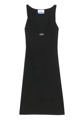 Off-White Off-embroidered ribbed minidress - Black