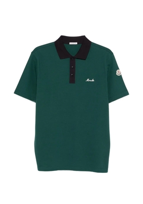 Moncler logo-embroidered polo shirt - Green
