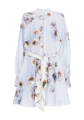 ZIMMERMANN floral-print linen mini dress - Purple