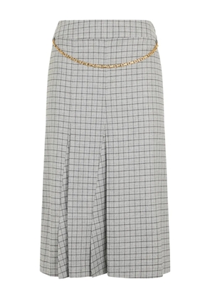 Malo plaid pleated midi skirt - Grey