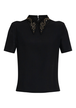 Versace embellished-collar short-sleeve blouse - Black