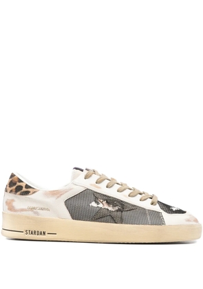 Golden Goose leopard print stardan sneakers - White