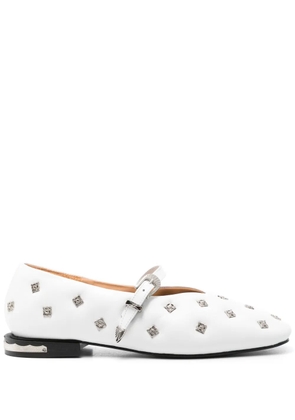 Toga Pulla stud-detailed ballerina flats - White