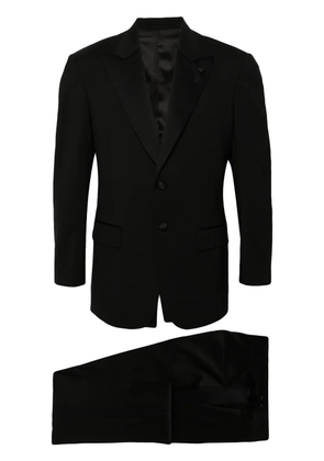 Lardini single-breasted wool blend suit - Black