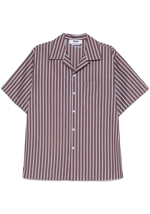 MSGM striped poplin shirt - Brown