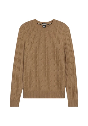 BOSS cable-knit crew-neck sweater - Neutrals