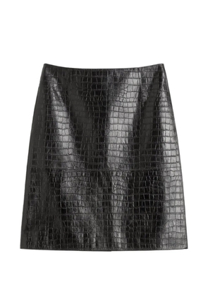 TOTEME panelled embossed midi skirt - Brown