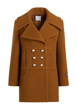 Patou double-breasted buttoned coat - Brown