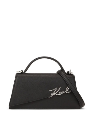 Karl Lagerfeld Signature Slim leather tote bag - Black